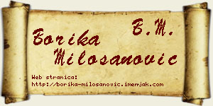 Borika Milošanović vizit kartica